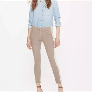 Mother The Looker Ankle Fray Jeans So Far Gone Khaki/Stone Size 24 Skinny